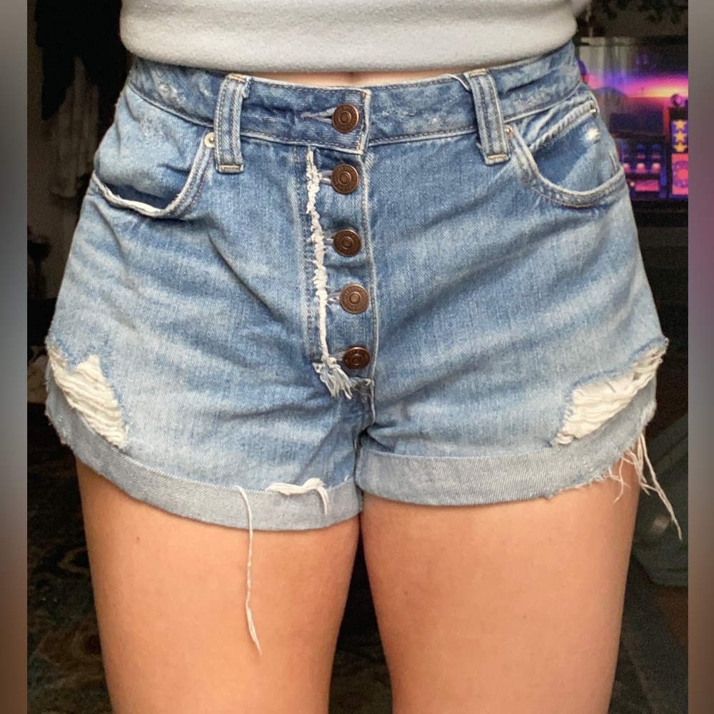 We the Free Blue Jean Shorts